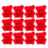 Factory Direct Craft Package Of 24 Sitting Flocked Red Miniature Teddy Bears - Tiny Bear Shaped Figurines (Size: 1 Inch)
