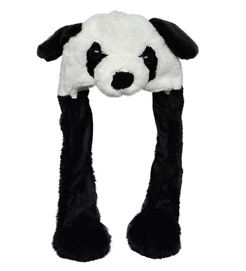 Joyhy Kids Adults Plush Hat Ear Moving Ear Flap Hat With Paw Panda