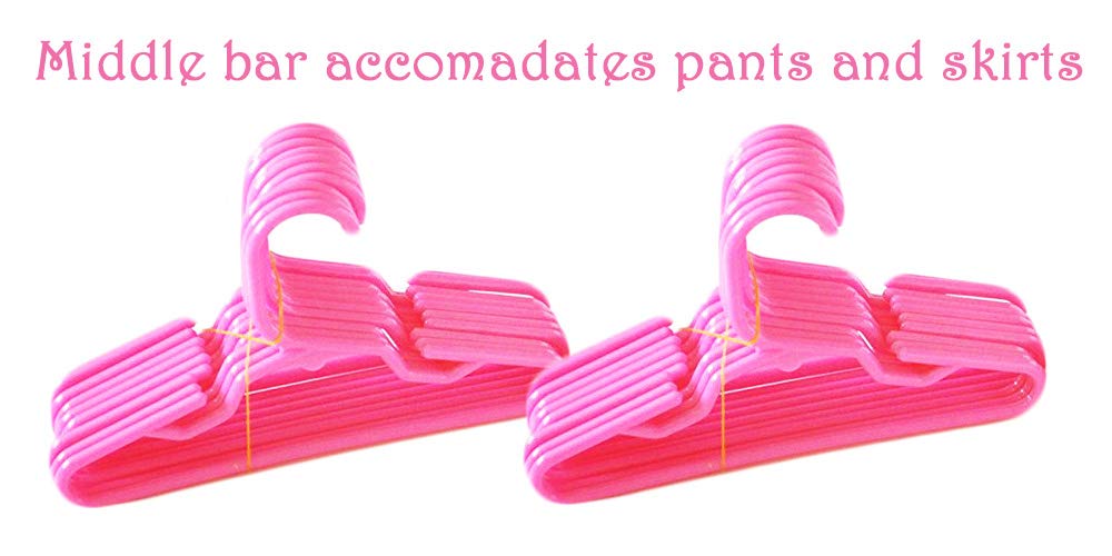 MyBrittanys 24 Pink Hangers Compatible with 18 Inch Girl Doll Clothes- 18 Inch Doll Clothes Hangers