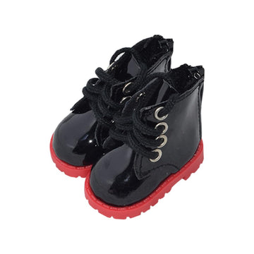 Niannyyhouse 20Cm Plush Doll Leather Shoes Length 5.4Cm 8In Doll Accessories (Black-2)