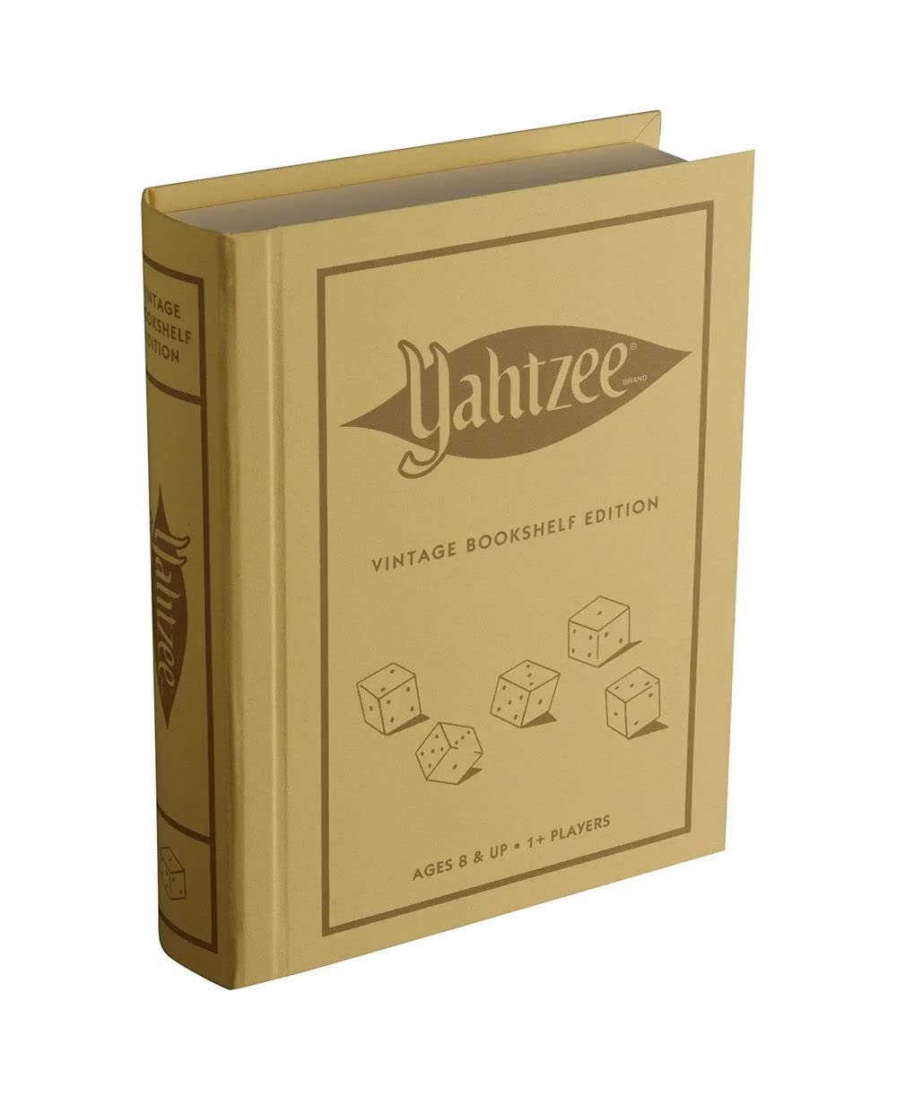 WS Game Company Yahtzee Vintage Bookshelf Edition - Cardboard, Beige, Model 27440