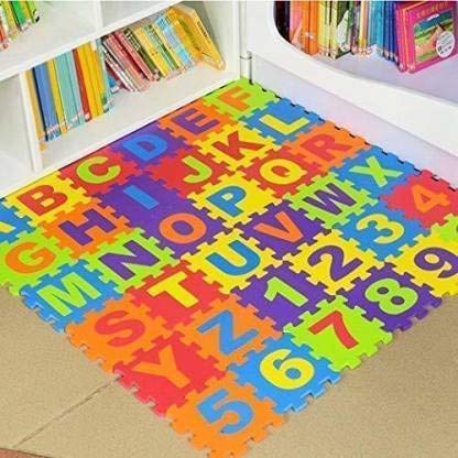 CLOUDTAILNET Kids ABC and Numbers Mini Foam Learning, Fun Activity and Building Blocks Thickest Puzzles Mat (36 Pieces, Multico