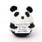 Sasotiye Mini Funny Positive Panda Gifts Emotional Support Crochet Animals Handmade Positive Crochet Animals Inspirational Gifts