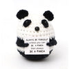 Sasotiye Mini Funny Positive Panda Gifts Emotional Support Crochet Animals Handmade Positive Crochet Animals Inspirational Gifts