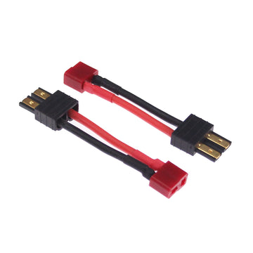 rflaueo 4pcs Compatible with TRX to T-Plug Style Male Female RC Connector Adapter with 14awg 2in Wire(E06-4)