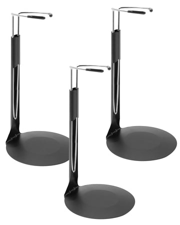 Upvolcora Black Adjustable Dolls Stands 3 Pack Display Holder, 8'' To 12'' Dolls Or Action Figures Shelf, Waist Is 2 To 2.5 Inch
