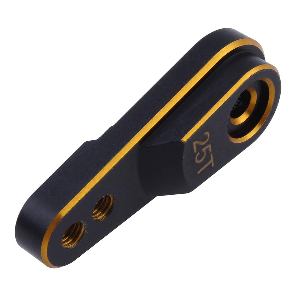 Hobbypark Aluminum Servo Horn 25T Steering Arm for Traxxas TRX4 TRX-4 1/10 Scale RC Crawler Car, Replace 8247X(Gold-Black)