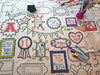 The Coloring Table - Frame Fun Design - Square Tablecloth - Fabric Coloring Tablecloth - Colorable Designs - Washable And Reusab