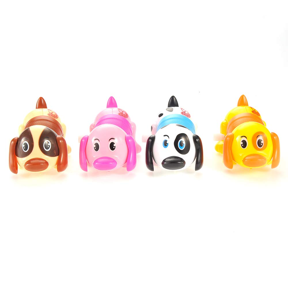 Powertrc Wind-Up Colorful Dog Toys | Set Of 12 Miniature Wind-Up Dogs | Fun Novelty Toys For Kids | Party Favors & Gift Ideas