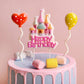 Castle Happy Birthday Candle Set,Fairy Tale Theme Baby Kids Children Happy Birthday Candles,Party Supplies,Cake Decoration (Pink