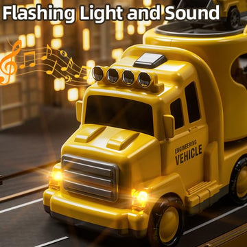 JUKUDAHU 7-in-1 Construction Truck Toys Sets for 3 4 5 6 Years Old Boys - Engineering Toys for Kids, Carrier Truck Toys for Boys