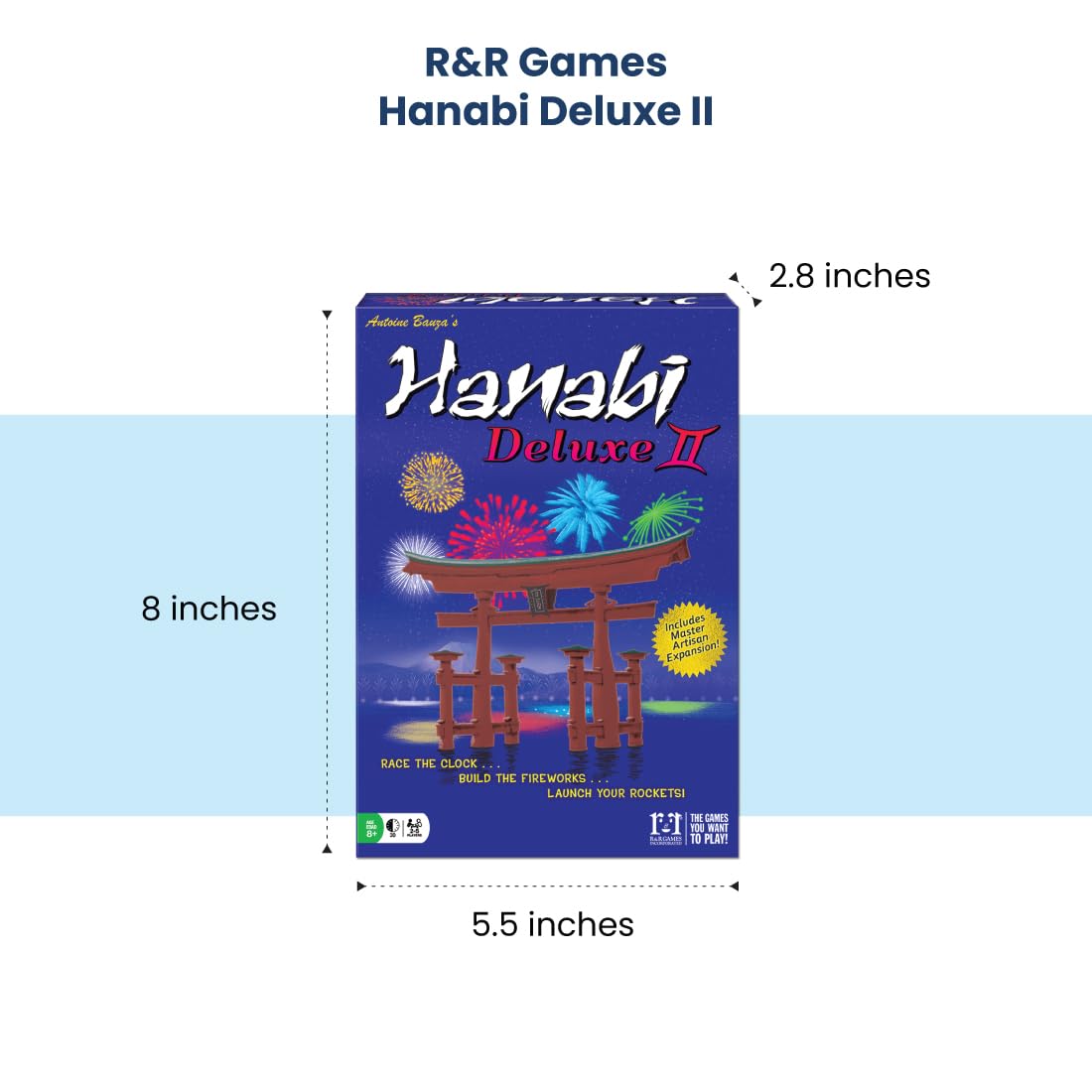 R&R Games Hanabi Deluxe II Strategy Game - One Size, Mixed Colours, Paper Material, Model RRG871