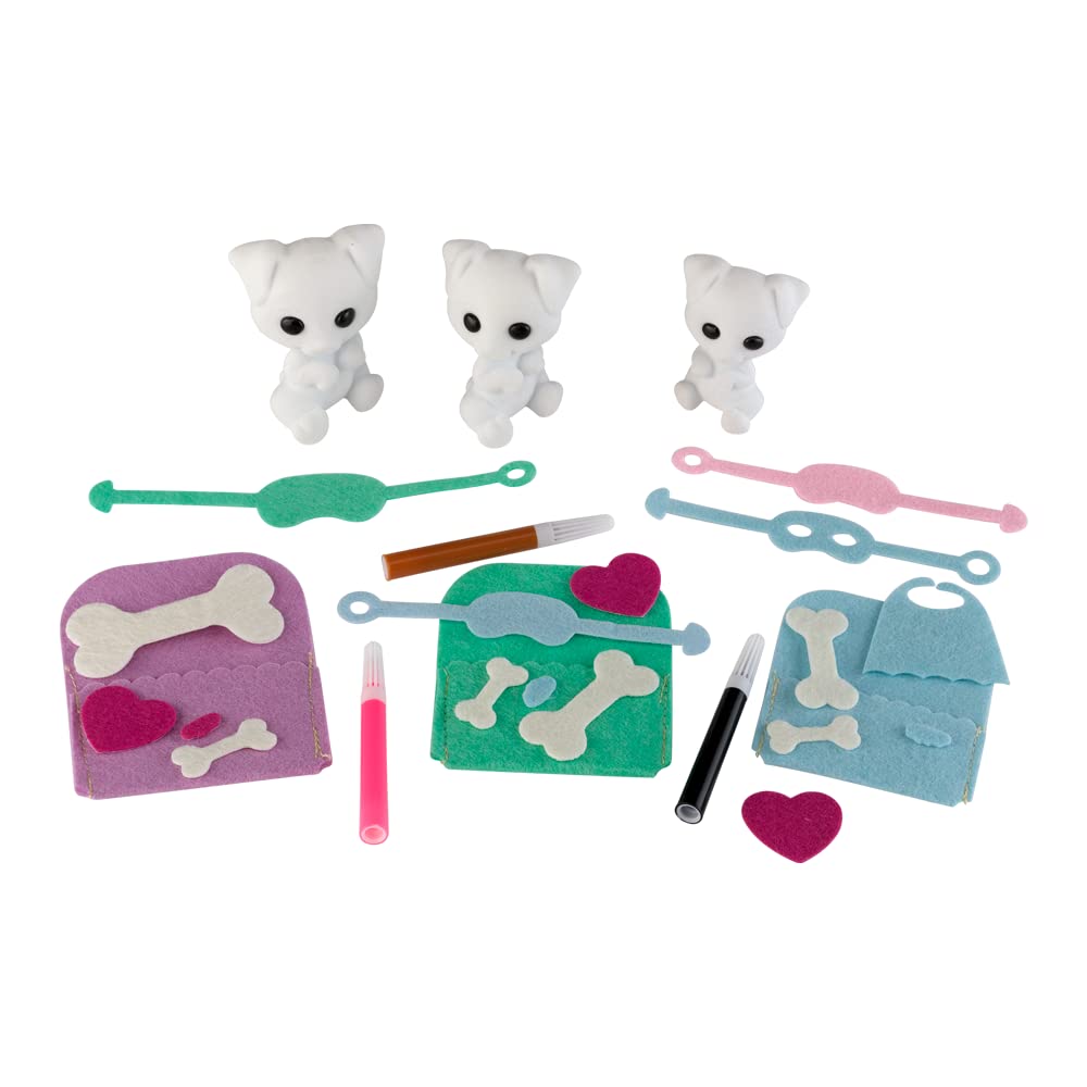 PlayMonster Fuzzikins - Dozy Dogs - Fuzzy Coloring Arts & Crafts and Toy - Design It and Redesign It - For Ages 4+, Pink/Blue/Ye