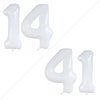 Goer Number 14 Balloons For 14Th Birthday Sweet 14 Party Decorations,42 Inch Jumbo Foil Helium 41 Balloons For 41St Birthday Party Decoration (White)