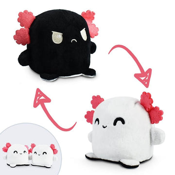 TeeTurtle - Plushmates - Magnetic Reversible Plushies that hold hands when happy - Black Cat - Huggable and Soft Sensory Fidget 