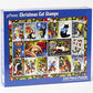 Vermont Christmas Company Christmas Cat Stamps Jigsaw Puzzle 550 Piece