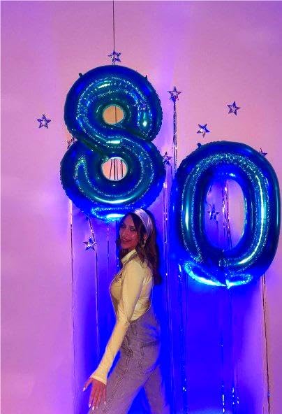Big Navy Blue 0 Number Balloon 40 Inch, Foil 0 Number Balloons, Number Zero Balloons For 10 20 30 40 50 60 70 80 90 100 Women Me