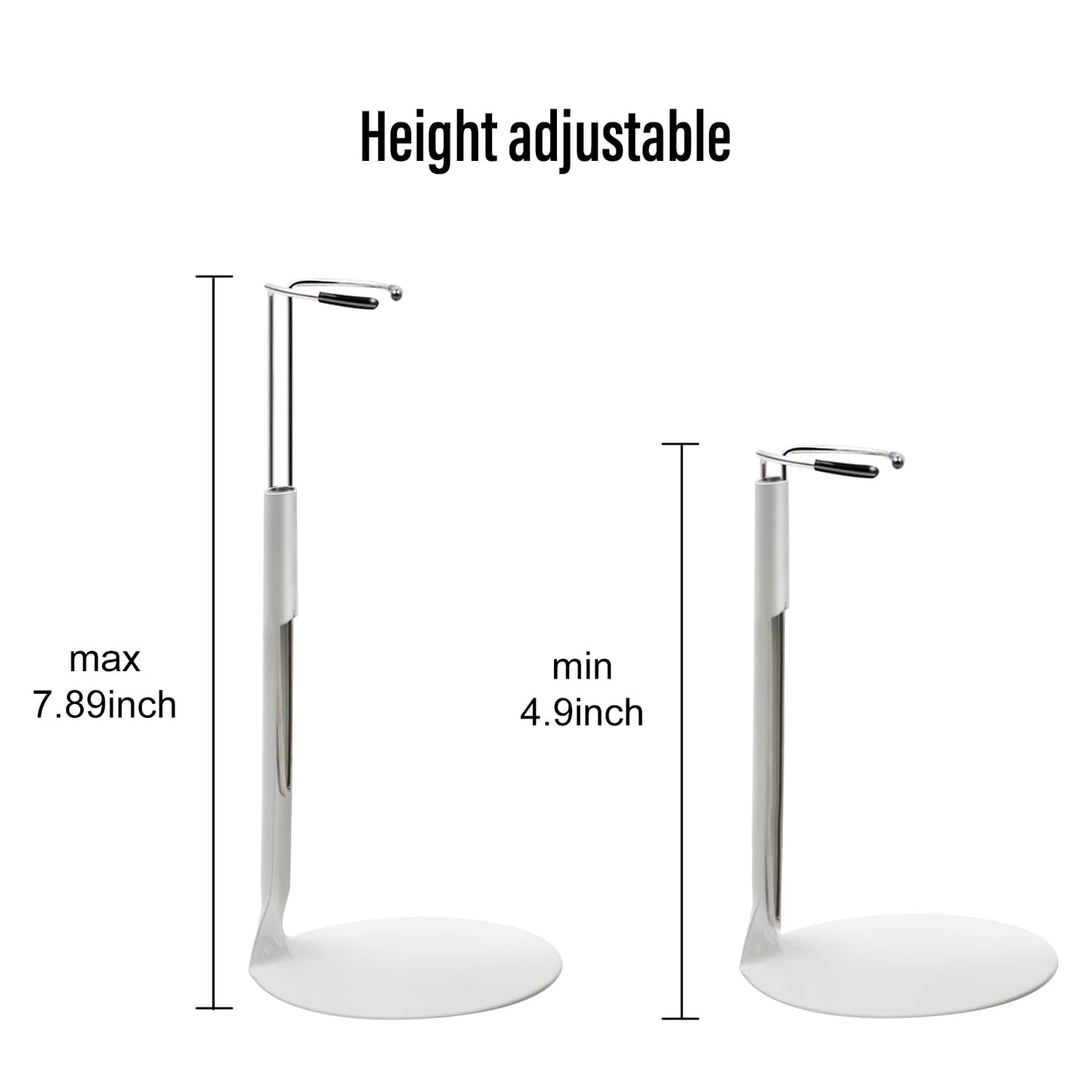 Upvolcora White Adjustable Dolls Stands 3 Pack Adjustable Dolls Stands Display Holder, 8'' To 12'' Dolls Or Action Figures Shelf