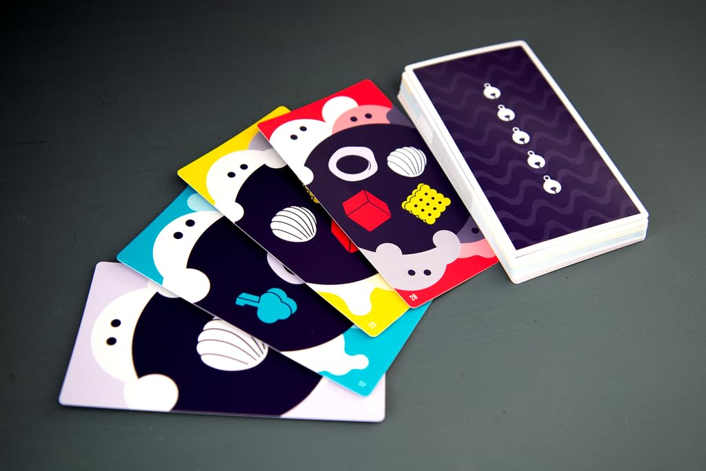 Oink Games DroPolter - Fast-Paced Family Game for 2-5 Players - Cardstock - Ages 6+ - Red/Blue - Travel & Party Game