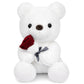 Teddy Bears Stuffed Animals With Rose, 9Inch Valentines Stuffed Animal Teddy Bear Plush Toy, Cute Valentines Plush Teddy Bear Fo