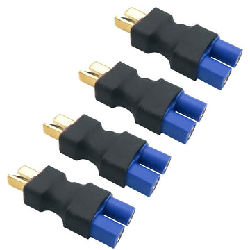 FLY RC 4 Pcs T Male Plug to EC3 Female Connector Plug Adapter for RC Lipo Battery