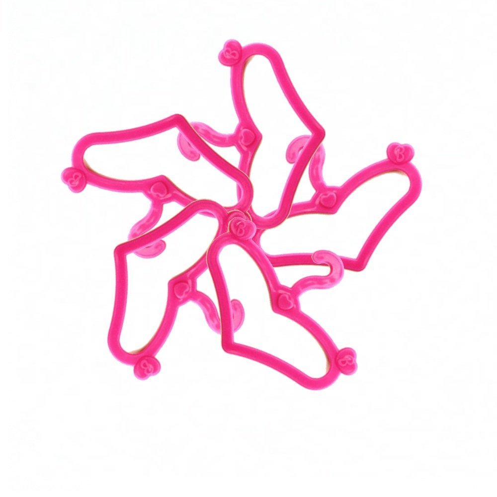 E-Ting 60 Pcs Pink Plastic Little Hangers For Girl Doll Dress Clothes Gown Doll Clothes Accessories