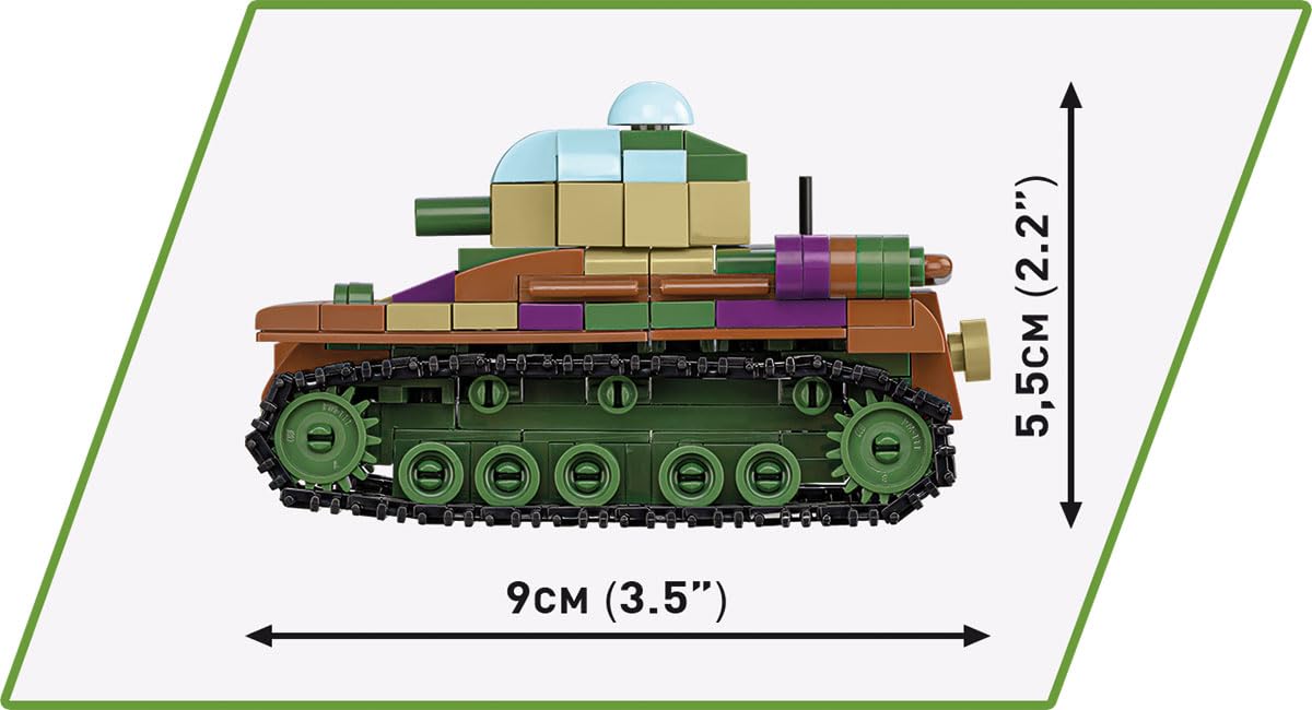 COBI Historical Collection WWII Model 2740 Set - Renault R35, Valentine IX & Panzer I, Multicolored, Plastic, 6.02x44.99x28.02 cm
