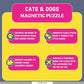Mudpuppy Cats & Dogs - Tri Fold Magnetic Puzzles Featuring Two 20 Piece Cat And Dog Themed Artwork