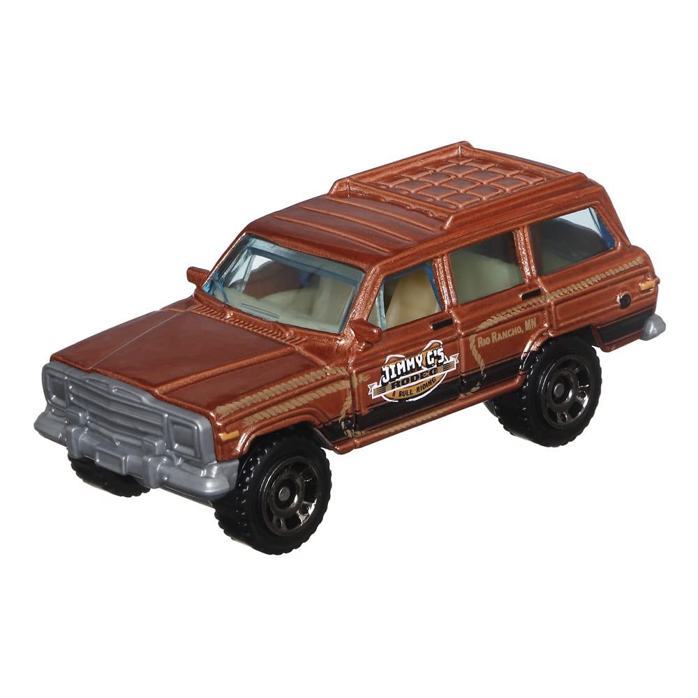 Matchbox Hitch & Haul Die-Cast Vehicle Playset - Cowboy Rodeo Round-Up ~ 6 Piece Set ~ Suv Inspired By 1988 Wagoneer ~ Includes Horse Trailer, Cowboy On Horse, Cowboy Standing And Two Cacti