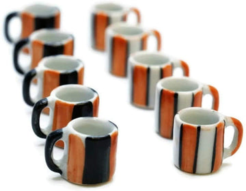 Mix 10 Ceramic Bowls Handpainted Dollhouse Miniatures Toys Dishes Food Kitchen by Handmade