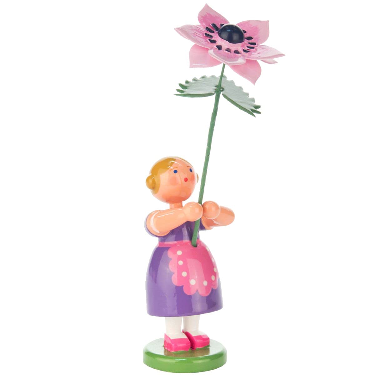 Alexander Taron 013-2009 Dregeno Easter Figurine-Violet Flower Girl-4.5 H W x 1.25 D, Pink Anemone