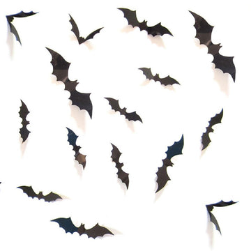 DIY Halloween Party Supplies PVC 3D Decorative Scary Bats Wall Decal Wall Sticker, Halloween Eve Decor Home Window Decoration Se