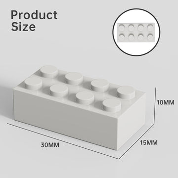 100 Piece White Bricks Bulk, White 2X4 Building Bricks Flat, Compatible With Lego Parts And Pieces: 2X4 White Bricks(Color: Whit