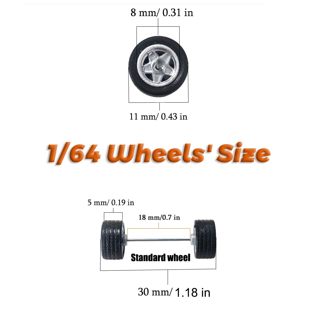 Mixed 10 Set 1/64 Wheels And Tires (10 Mixed Rlc Slicks)