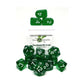R4I Dice W/Arch'D4: Translucent - Dark Green W/White (15)