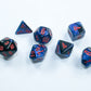 Dnd Dice Set-Chessex D&D Dice-Gemini: Mini 7Pc Polyhedral Black-Starlight/Red Dice Set-Dungeons And Dragons Dice Includes 7 Dice – D4, D6, D8, D10, D12, D20 And D%