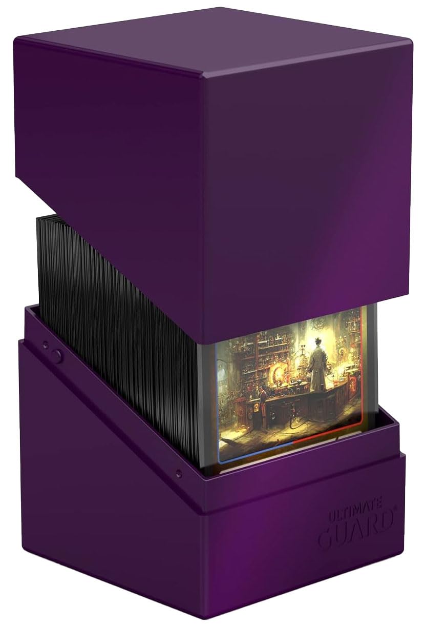 Ultimate Guard Boulder Solid 100+, Deck Case For 100 Double-Sleeved Tcg Cards, Purple, Secure & Durable Storage For Trading Card Games, No Transparency
