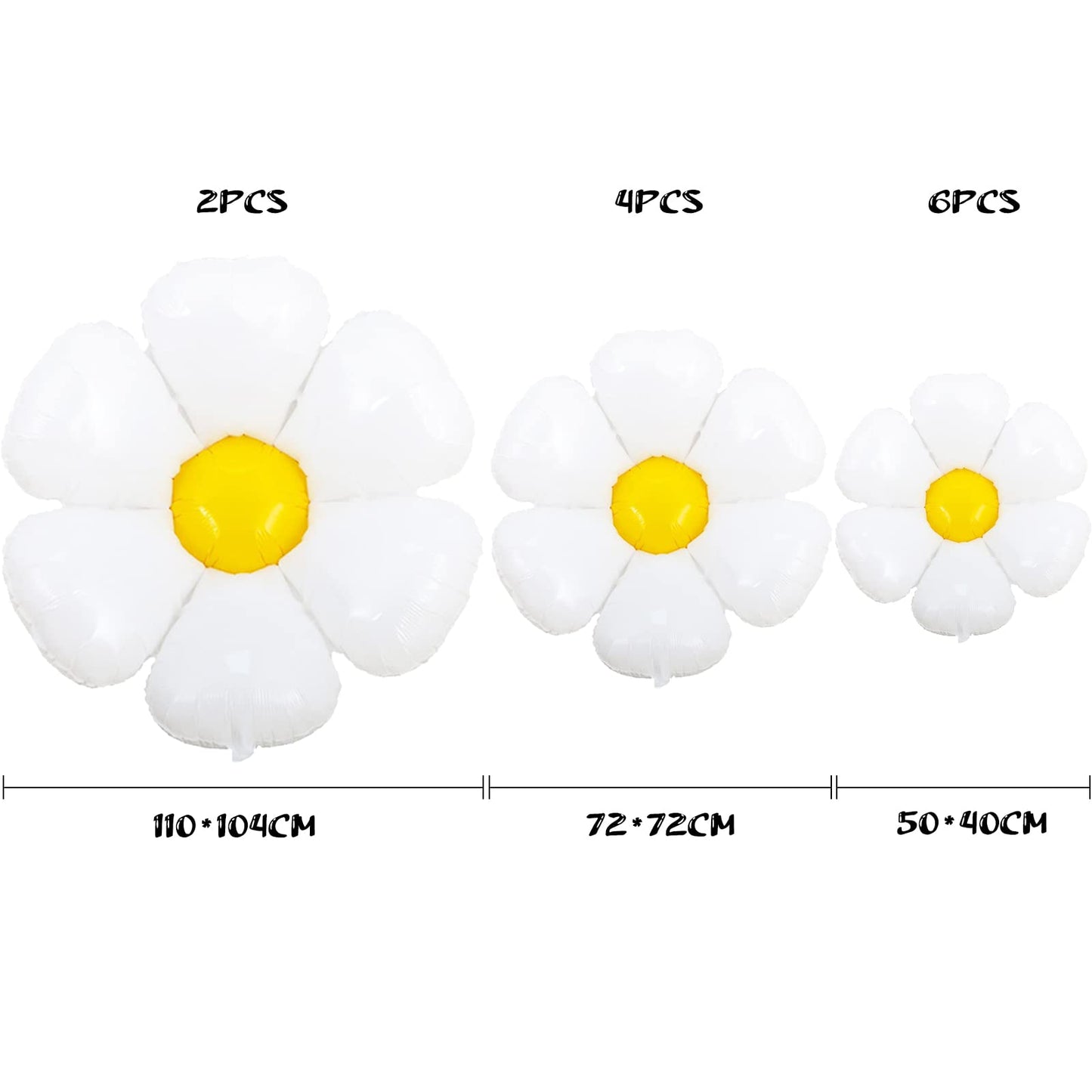 Daisy Balloons, 12 Pcs Groovy Boho White Flower Balloons Party Decorations For Birthday Wedding Party D  Cor For 60S Hippie Them