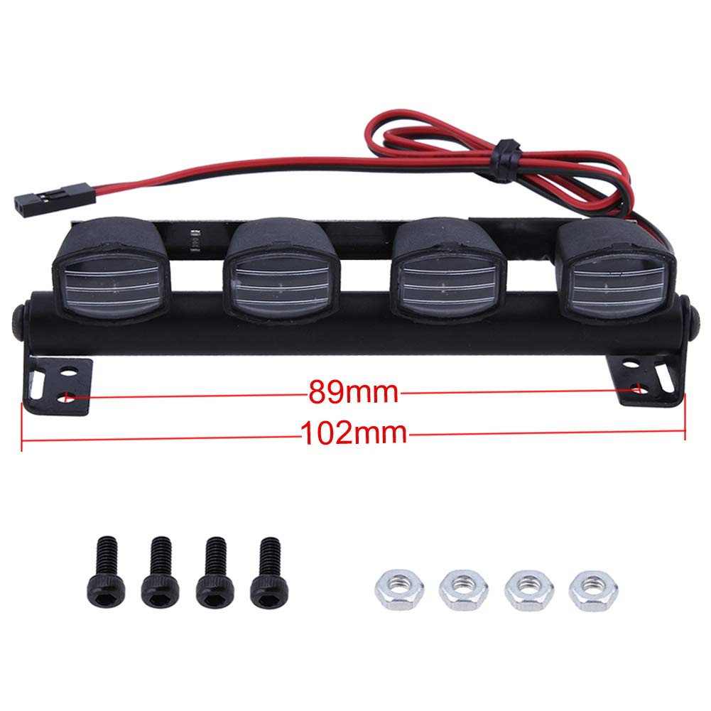 Hobbypark Rc Car Light Bar Kit 4 Leds Body Shell Roof Lights For 1/10 Rc Crawler Car Truck Accessories