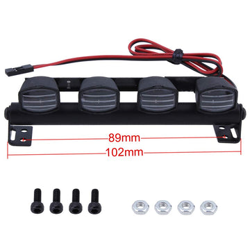 Hobbypark Rc Car Light Bar Kit 4 Leds Body Shell Roof Lights For 1/10 Rc Crawler Car Truck Accessories