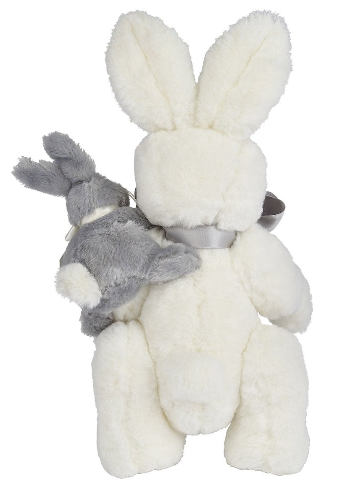 Bearington Skip And Hop White Gray Plush Stuffed Animal Bunny Rabbit, Adorable, Cuddly, Great Gift For Bunny Lovers Of All Ages,
