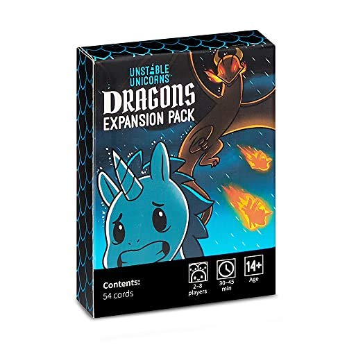 Unstable Games - Unstable Unicorns Dragons Expansion Pack - Designed To Be Added To Your Unstable Unicorns Card Game