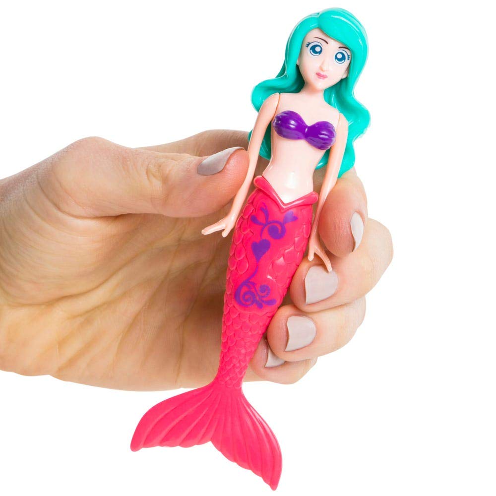 BANZAI Magical Mermaid Dolls - 3 Piece Set, 5 inches, Assorted Colors, Plastic, Model 74718