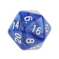Yiotfandoll 10PCS Polyhedral Dice D20 Dice 20mm Acrylic 20 Sided Dice Game Dice for RPG MTG DND Dice Table Games (Blue)