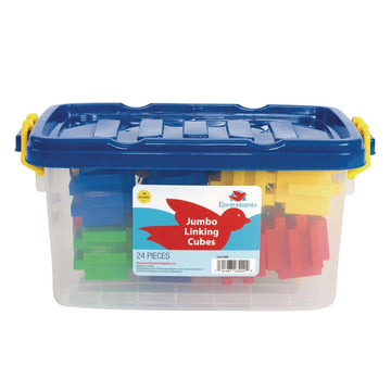Environments 2 Inch Jumbo Linking Cubes, 24 Pieces, Building Bricks, Blocks, Construction Toy, Manipulatives, Early Stem, Ages 18 Months And Up