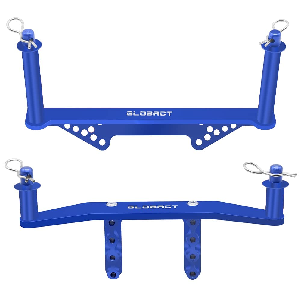 Aluminum Front & Rear Body Mounts with Body Posts Upgrade Parts for 1/10 Slash 2WD Rustler Stampede VXL Replaces #1914R Blue