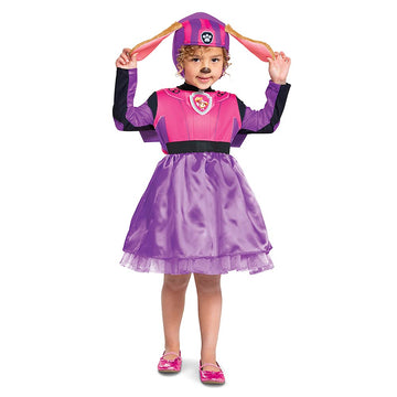 Paw Patrol Skye Costume Hat And Jumpsuit For Girls, Deluxe Paw Patrol Movie Character Outfit With Badge, Toddler Size Large (4-6) Multicolored
