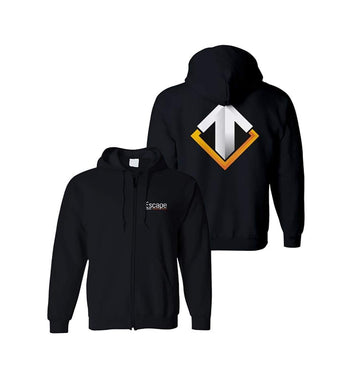 Gaya Entertainment Escape Gaming Large Logo Black Zip-Up Mens Hoodie, X-Large