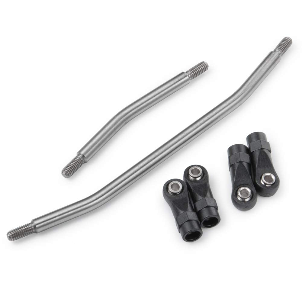 QUE-T 10pcs Stainless Steel Steering Pull Rod Link Linkage for 1/10 RC SCX10 Crawler Car,324mm Wheelbase