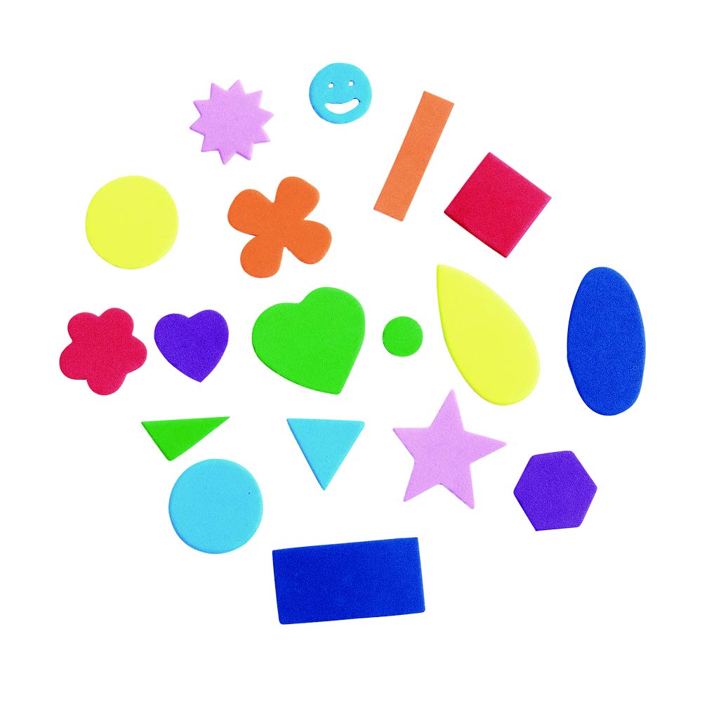 Colorations Bucket of Fun Foam Shapes Multicolor Arts and Crafts Material for Kids (1/2 lb.)
